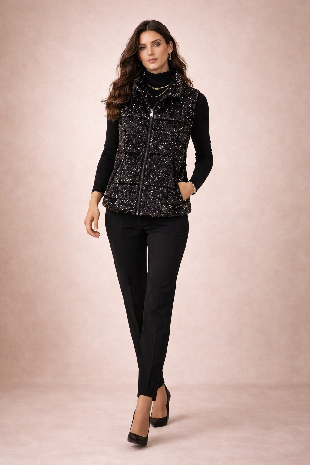 Ivory Sequin Vest