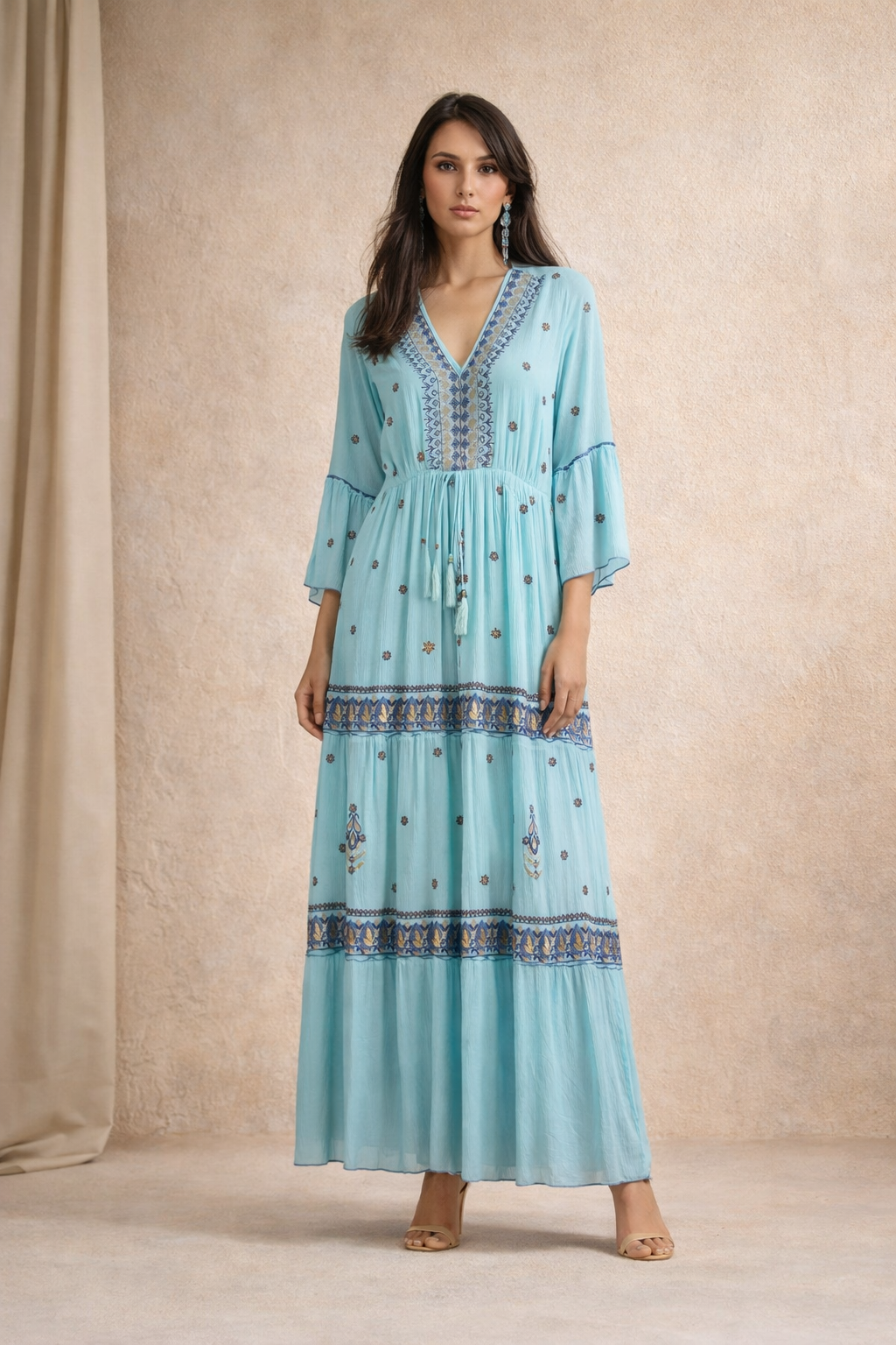 Ocean Whisper Maxi Dress