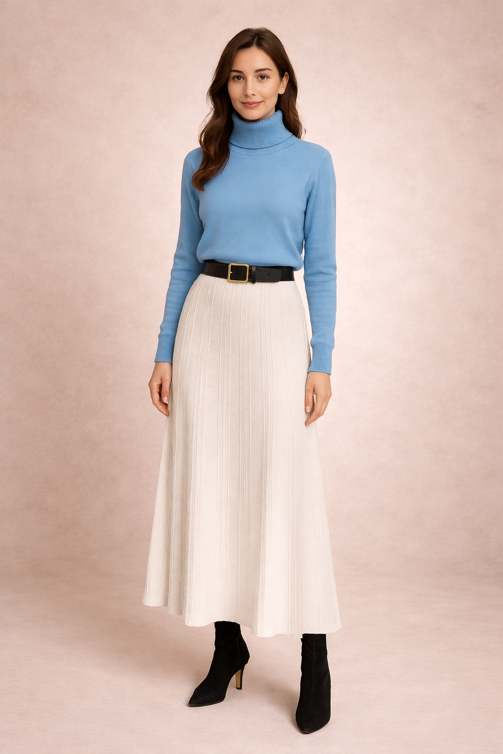 Signature Pleated Knit Skirt