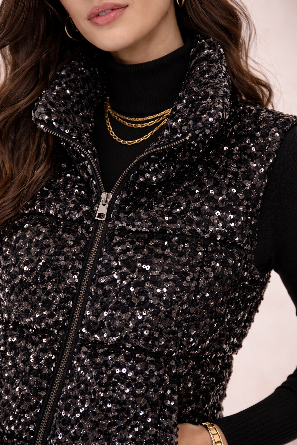 Ivory Sequin Vest