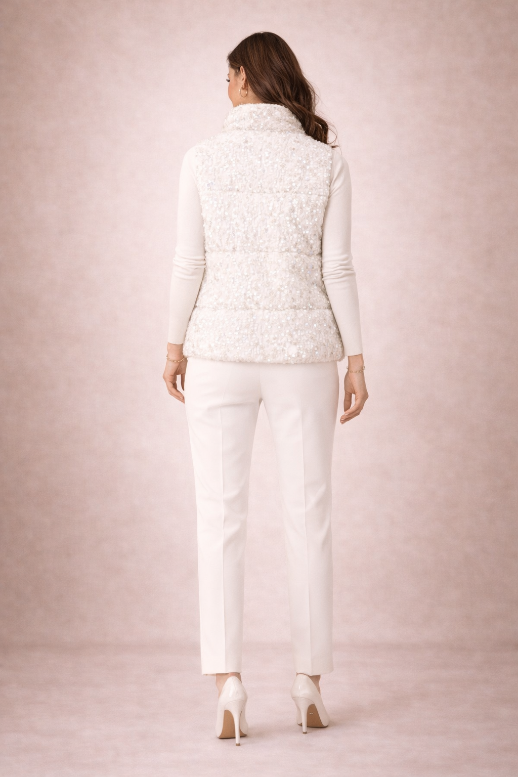 Ivory Sequin Vest