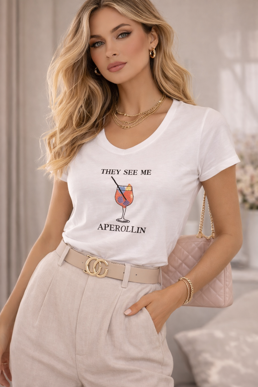 Aperol Moment Embroidered Tee